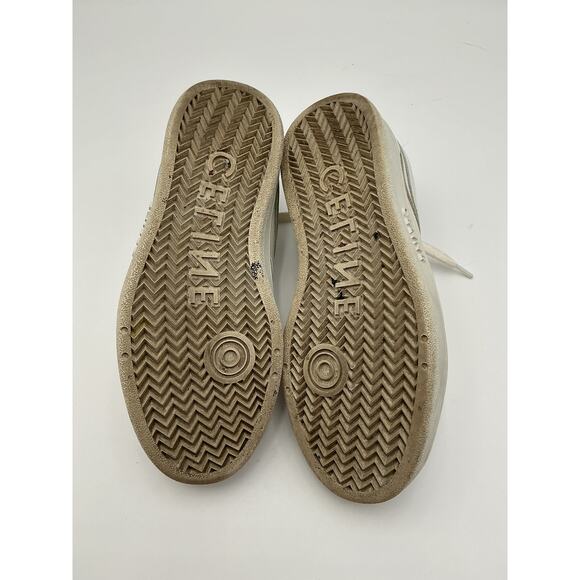 Celine Trainer Low Lace-Up White Calfskin Sneaker Size 5 - Picture 6 of 6